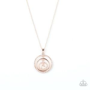 Rose gold necklace and earrings